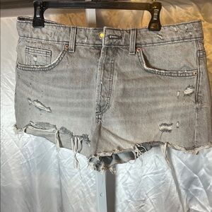 Zara Light Gray Denim Shorts A0362